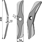 Hankmo kniv 31-430/30 til knivharve 30mm aksel