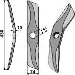 Kniv til Hankmo knivharve 31-430/30 aksel 30mm