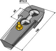 Bourgault Holder m/lås hulafstand 45mm